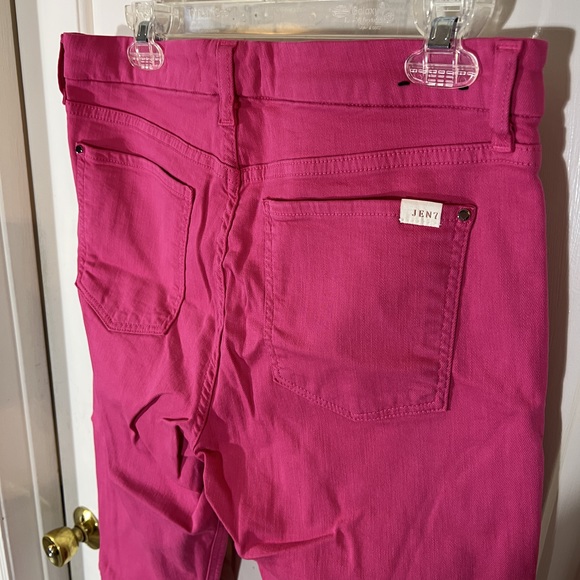 Jen7 by 7 for all mankind sz 12 Hot Pink Cropped Skinny Jeans Denim POSH49 - Picture 11 of 14